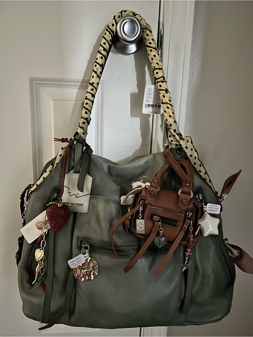 We The Free Emerson Tote-Secret Sage-Micro Emerson, Scarves, All Charms Included - Picture 1 of 16